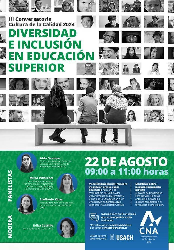Afiche del III Conversatorio Cultura de la Calidad 2024, Diversidad e Inclusión en Educación Superior