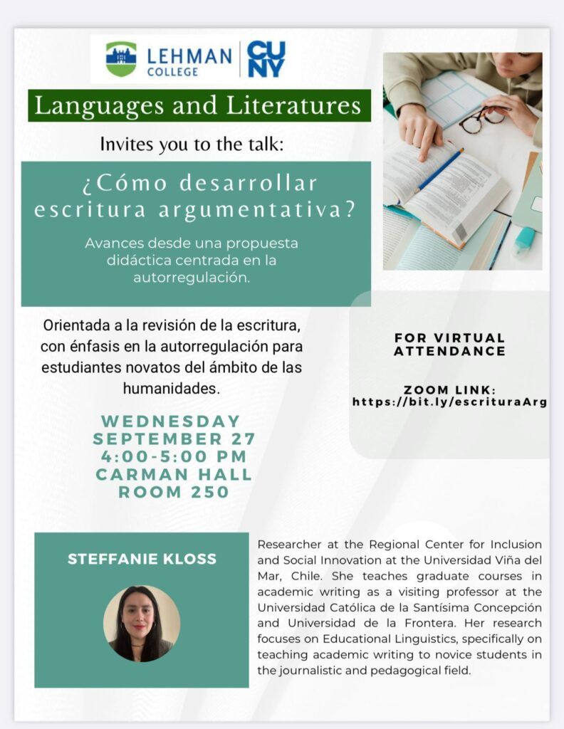 Afiche de Charla “¿Cómo desarrollar escritura argumentativa?