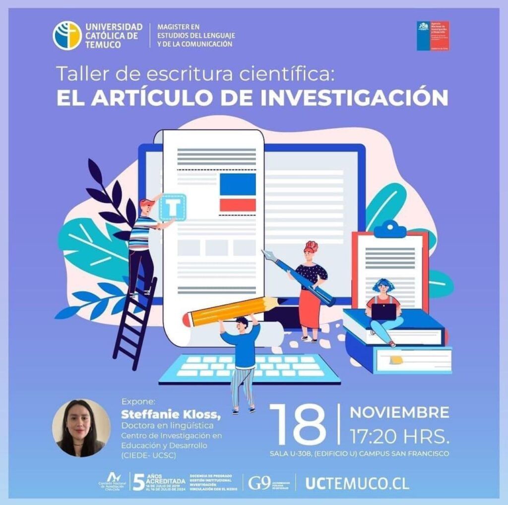 Afiche de Taller de escritura científica “El artículo de investigación”