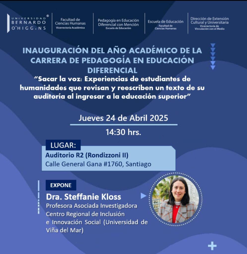 Afiche de Charla: Sacar la voz: experiencias de estudiantes de humanidades que revisan y reescriben un texto de su autoría al ingresar a la educación superior