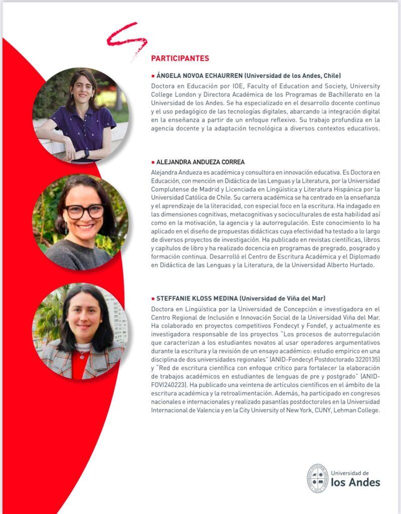 Afiche de Seminario: ¿Cómo mejorar la escritura de géneros discursivos profesionales en español con herramientas de IAG?